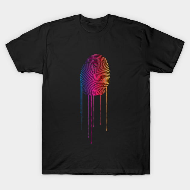 Rainbow Fingerprint T-Shirt by bobyberto